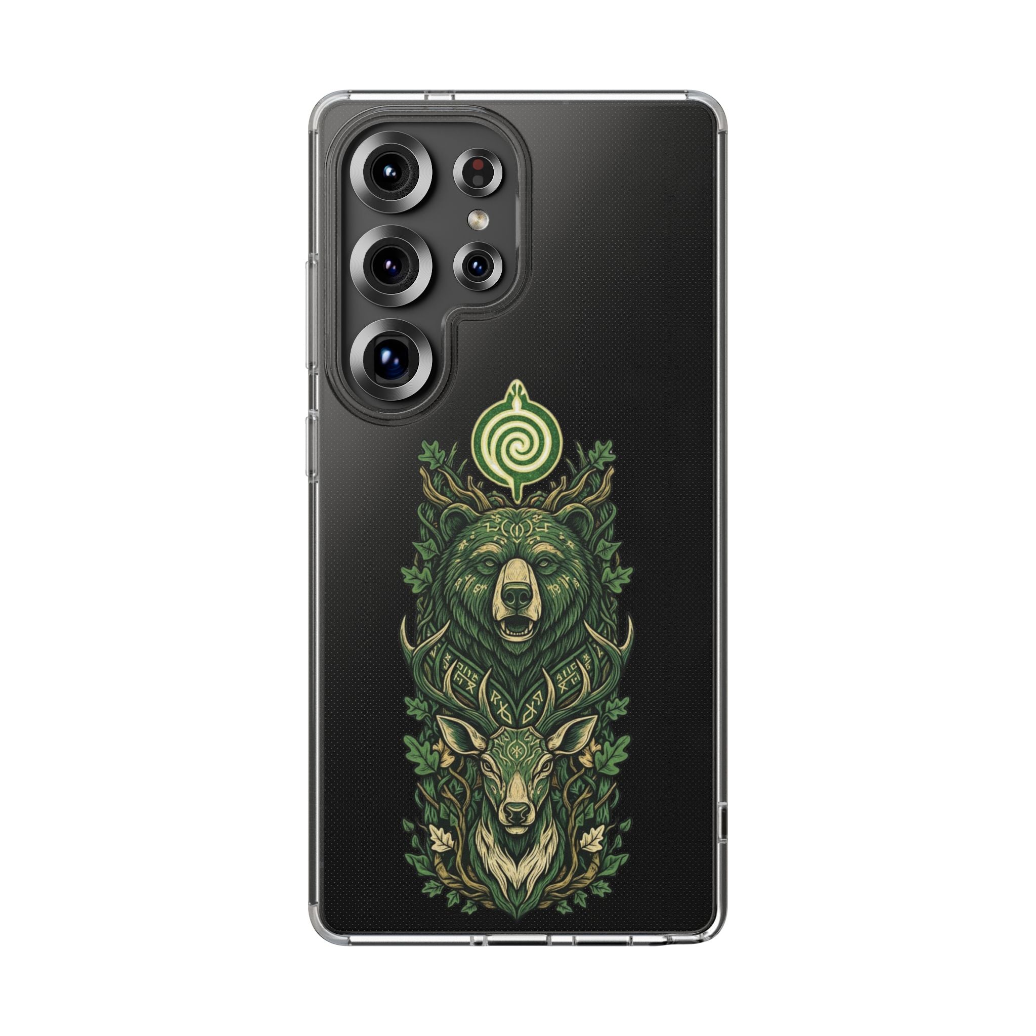 Phone Case — Forest Spirit Bear & Stag Clear Impact‑Resistant Case