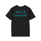 Miami -Fins Up, Game On!-  Fan T-Shirt - Dolphin Mascot - Miami Dolphin Graphic T-Shirt