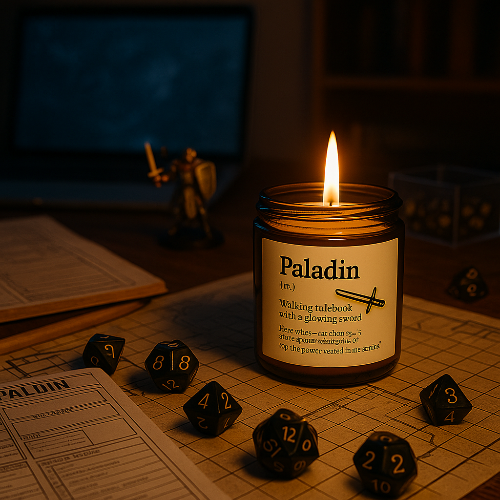 Paladin Candle | DnD Character Class Gift | Funny RPG Candle for Dungeon Masters and Players | Tabletop Gamer Decor | D&D Gift Idea