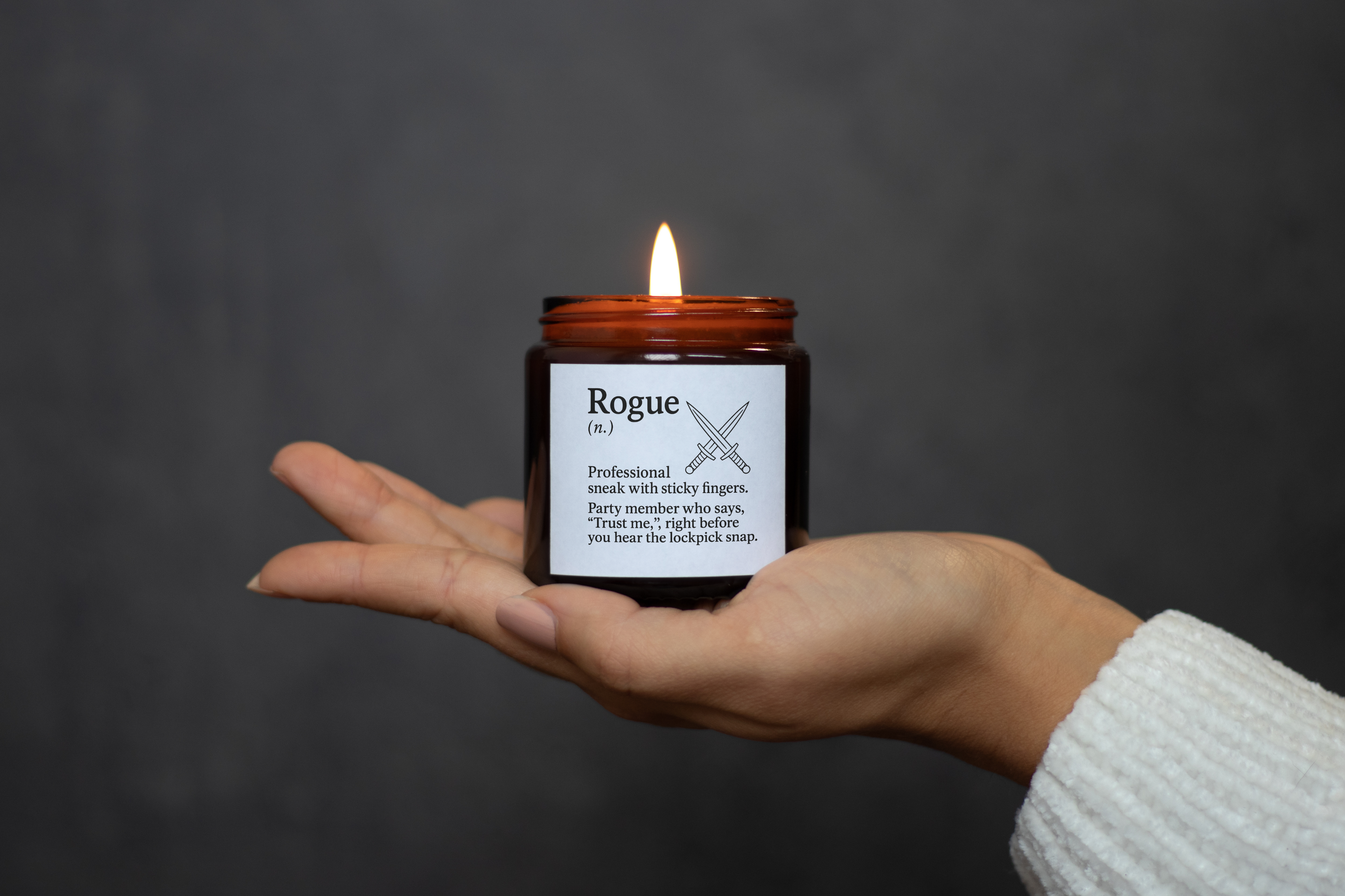 Rogue Candle | DnD Class Gift | Funny RPG Candle for Dungeon Masters & Players | Tabletop Gamer Decor | Dungeons and Dragons Gift Idea