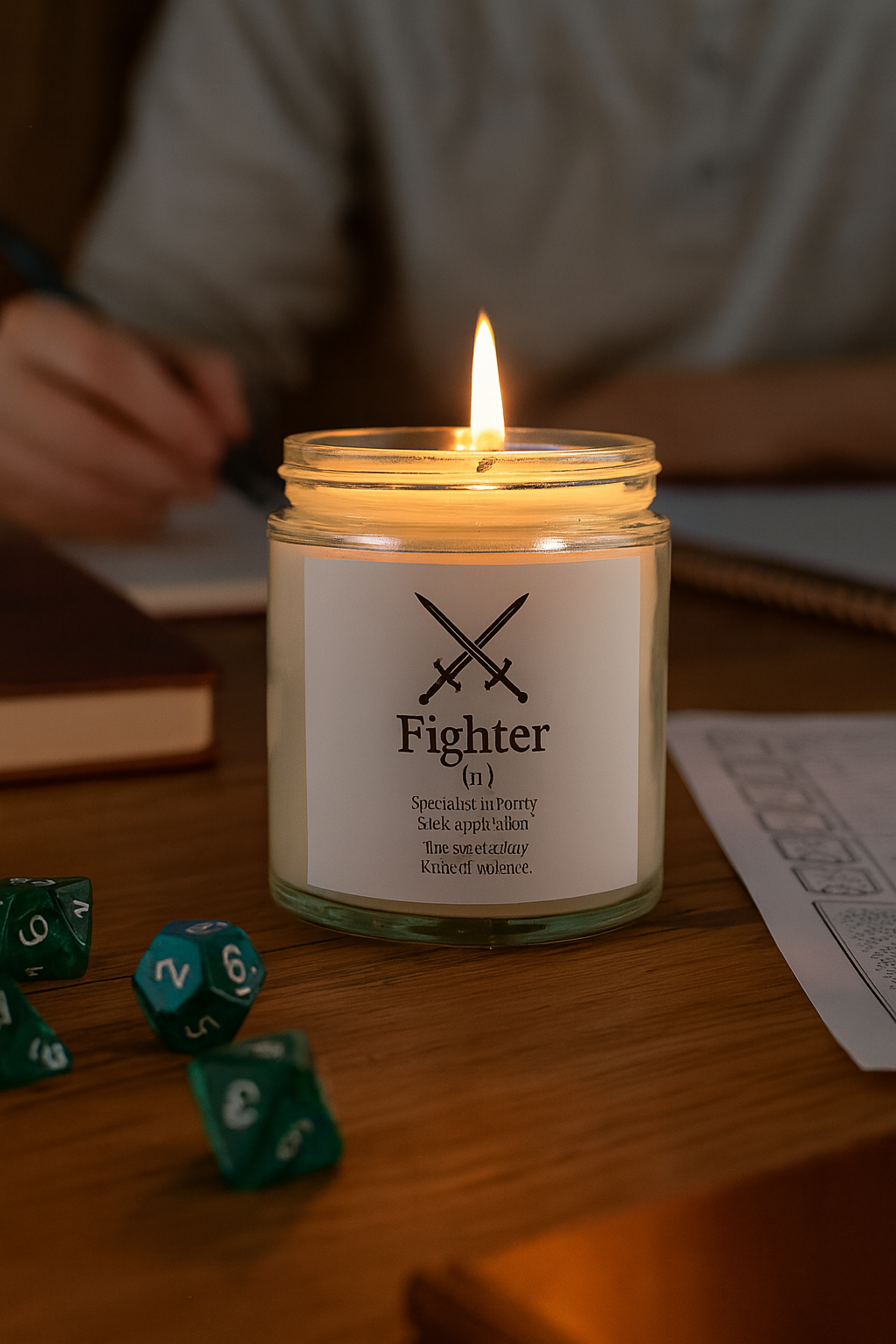 Fighter Candle | DnD Class Gift | Funny RPG Candle for Dungeon Masters and Players | Tabletop Gamer Decor | Dungeons & Dragons Gift Idea