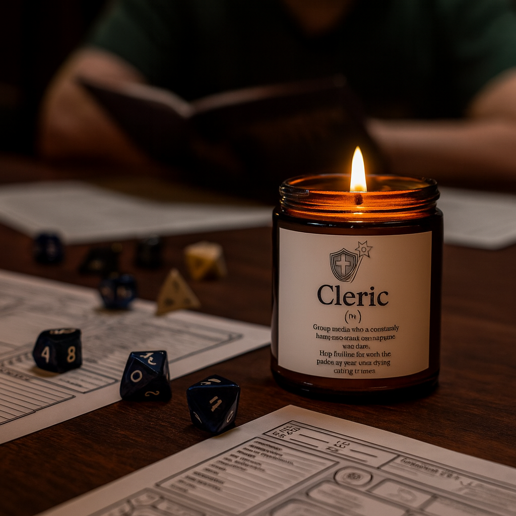 Cleric Candle | DnD Class Gift | Funny RPG Candle for Dungeon Masters and Players | Tabletop Gamer Decor | Dungeons & Dragons Gift Idea