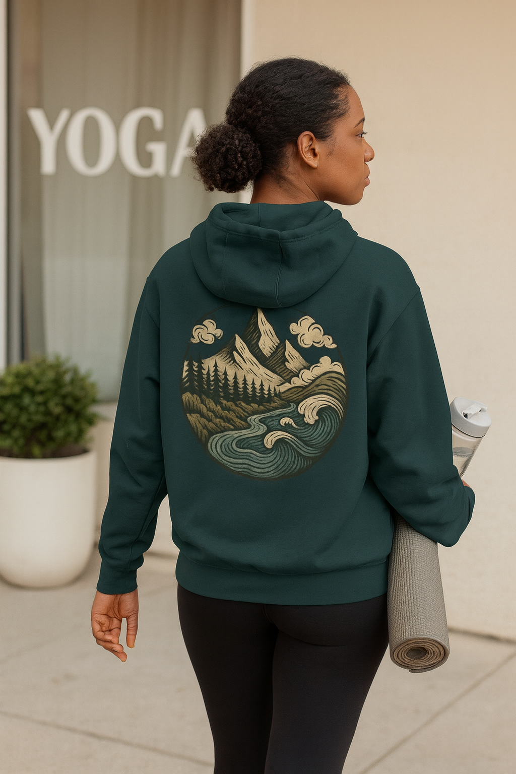 Mountain Adventure Three-Panel Fleece Hoodie, Passport to Adventure Design, Hiking Gift, Unisex Sizes S-3XL, Soft Comfort, Kangaroo Pocket,
