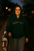 Adventure-Inspired Fleece Hoodie, Roam Free, Cozy Outdoor Apparel, Great for Camping, Travel, Nature Lovers, Gift Idea