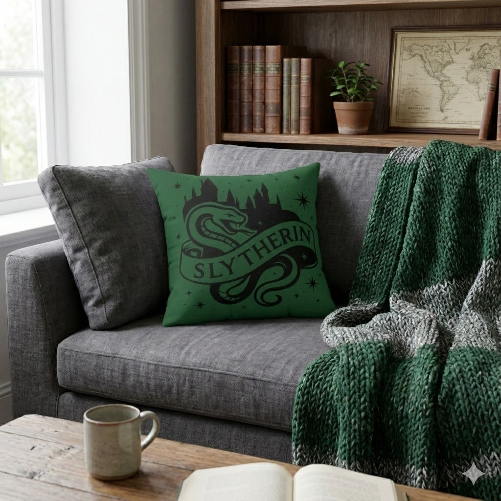 Slytherin Inspired House Pillow