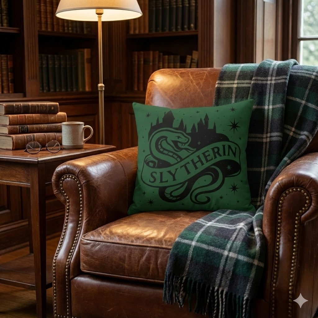 Slytherin Inspired House Pillow