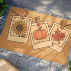 Autumn Harvest Doormat - Sunflower, Pumpkin and Maple Leaf Design