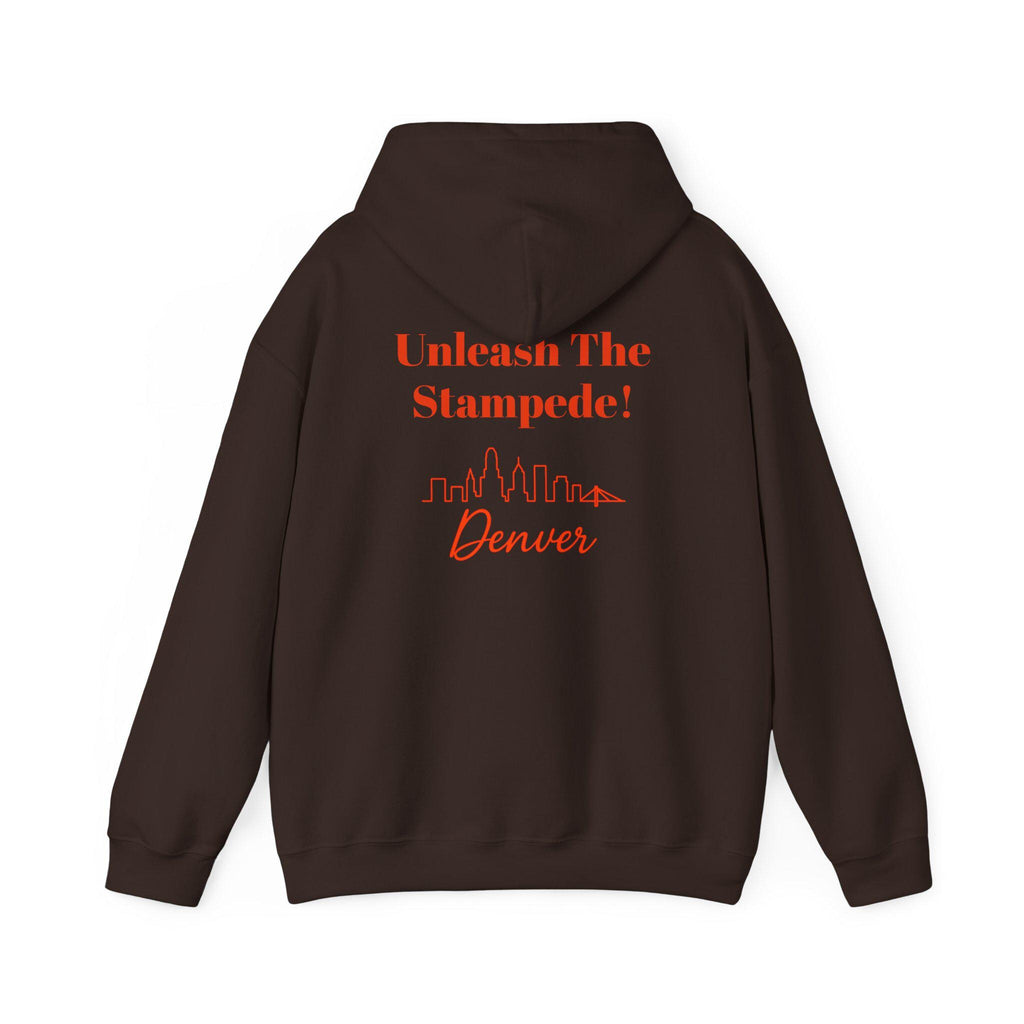 Denver "Unleash The Stampede!" Hoodie - Bronco Mascot - Denver Football