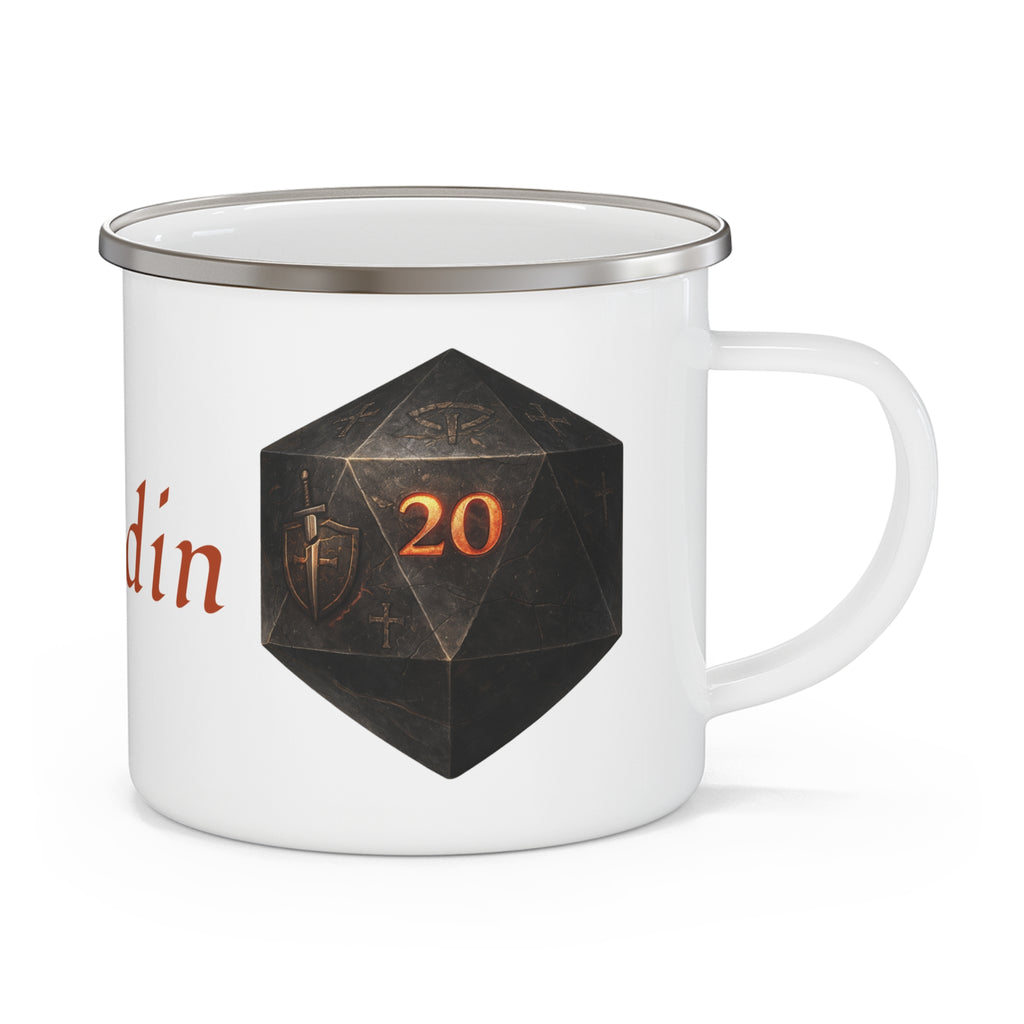 Paladin D20 Enamel Mug — Oathbound Resolve