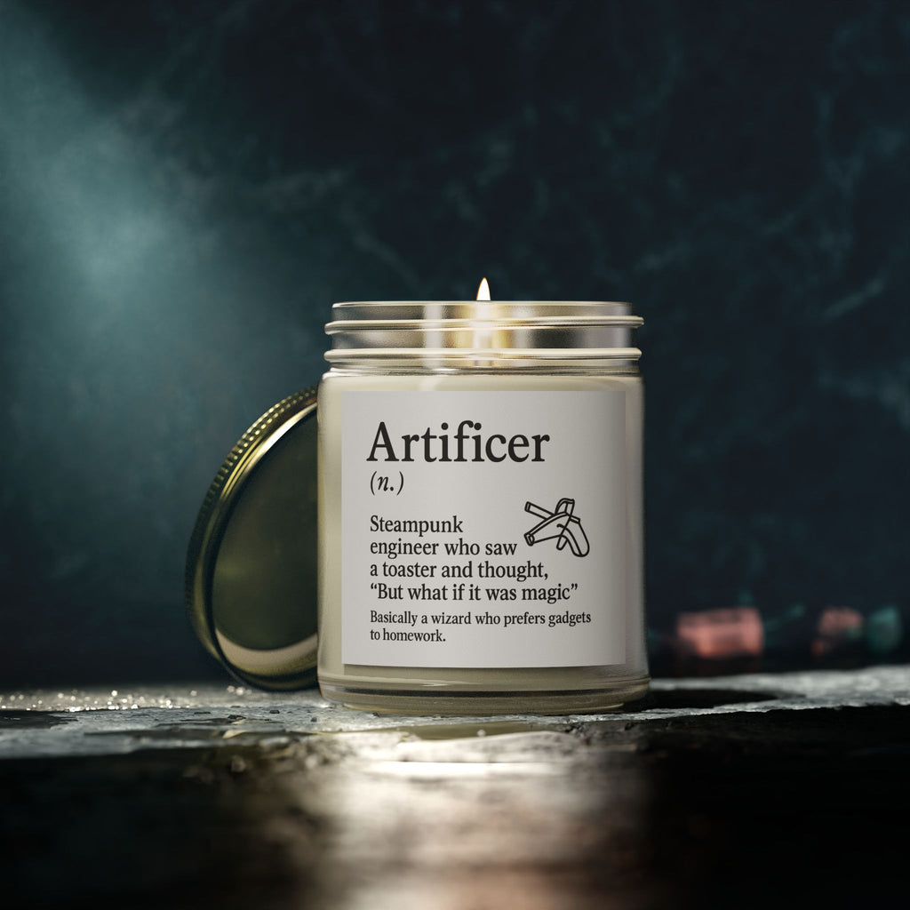 Artificer Dungeons and Dragons Candle, RPG Gift, Fantasy Candle, DnD Candle, Coconut Apricot Wax Candle