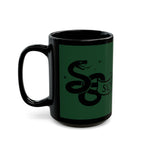 Slytherin Snake Inspired Castle Mug, Black Ceramic Coffee Cup