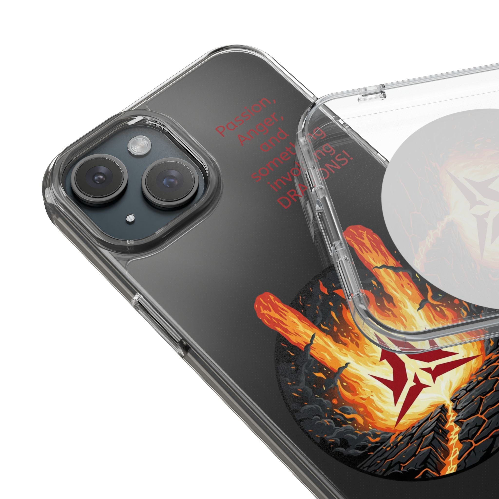 Red Mana Magic the Gathering Inspired: Clear Impact-Resistant Phone Case