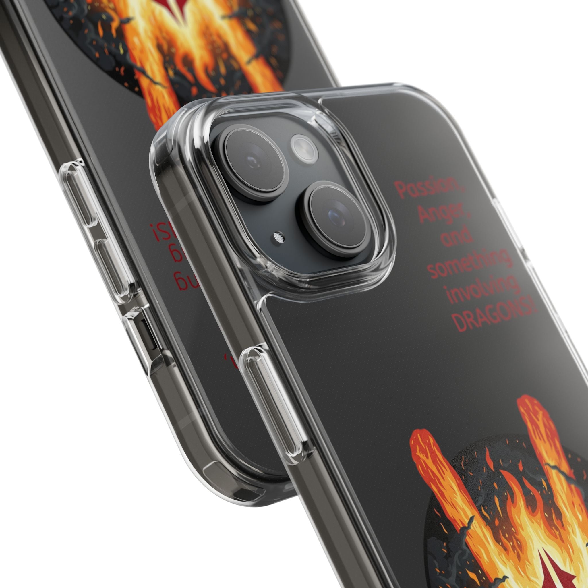 Red Mana Magic the Gathering Inspired: Clear Impact-Resistant Phone Case