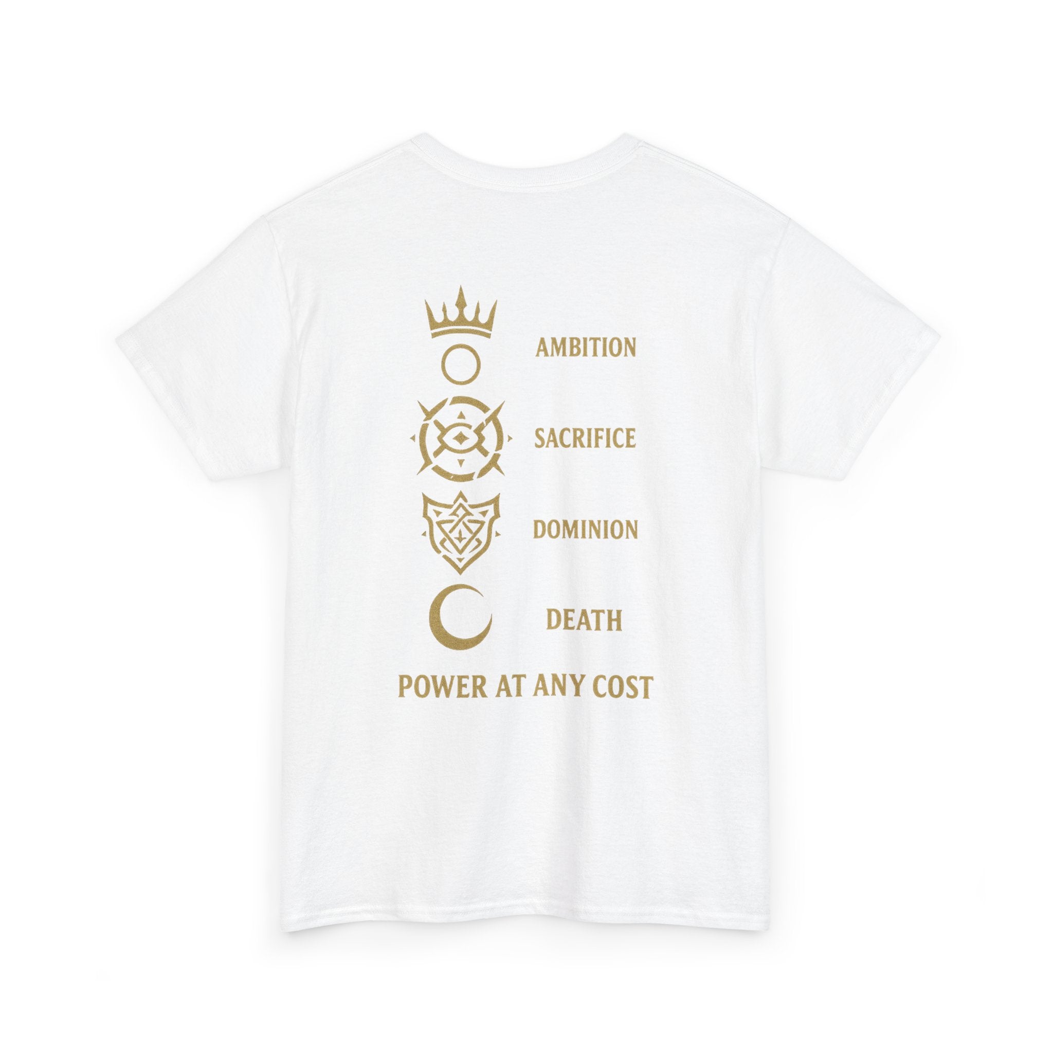 Black Mana Emblem T-Shirt — Ambition • Sacrifice • Dominion • Death