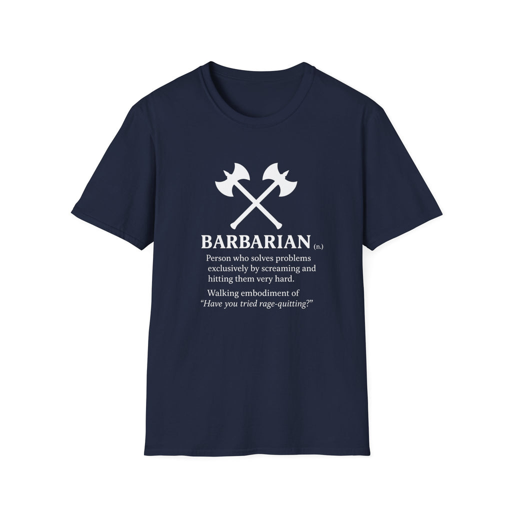 Barbarian Definition T-Shirt - Funny DnD Tabletop RPG Tee, Humor Tee, Gift for Friends, Funny Shirt, Casual Wear, Meme Lover Apparel
