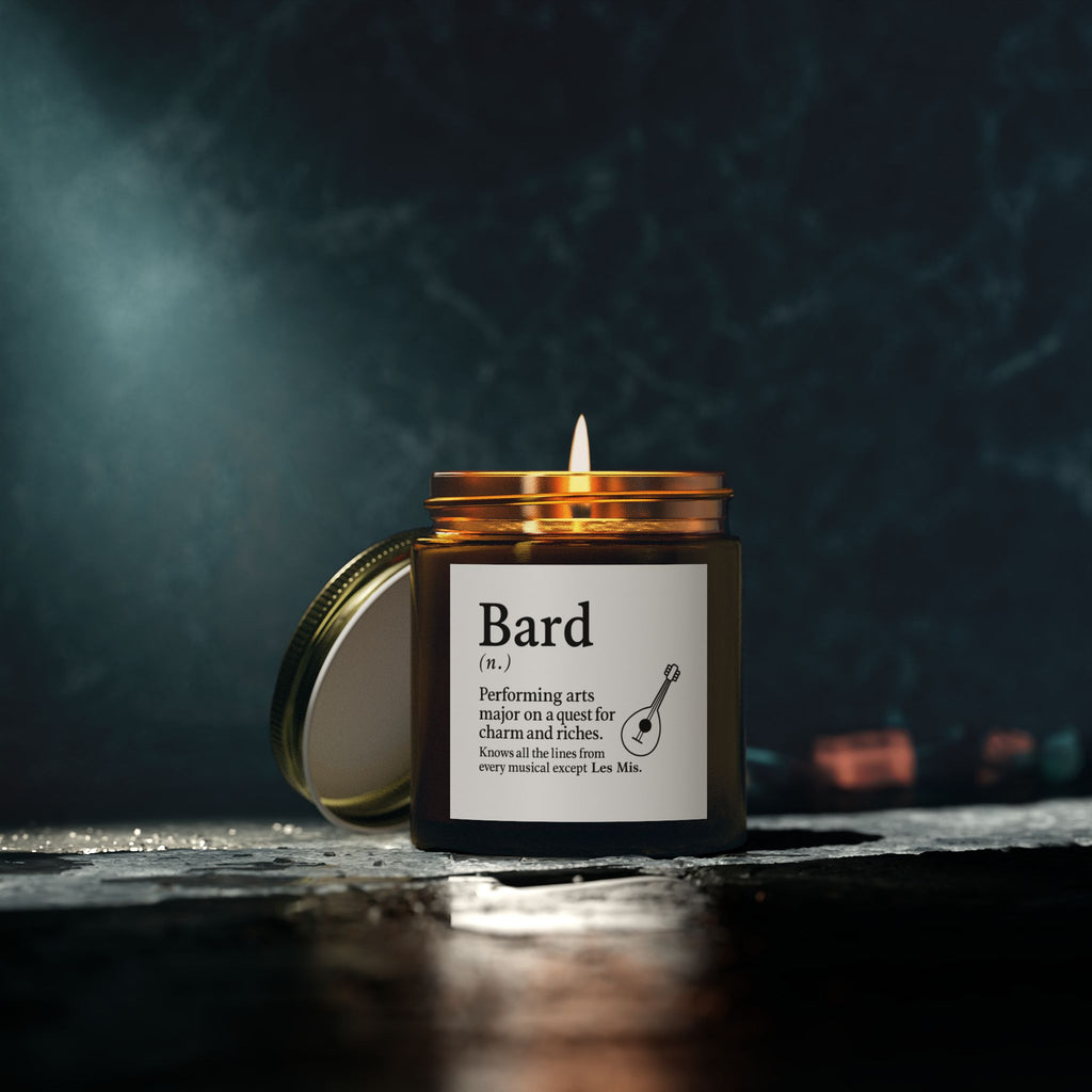 Bard D&D Inspired Candle, RPG Players Gift, Dungeon Master Candle, Coconut Apricot Wax Candle, Fantasy Lover Candle, Scented Candle