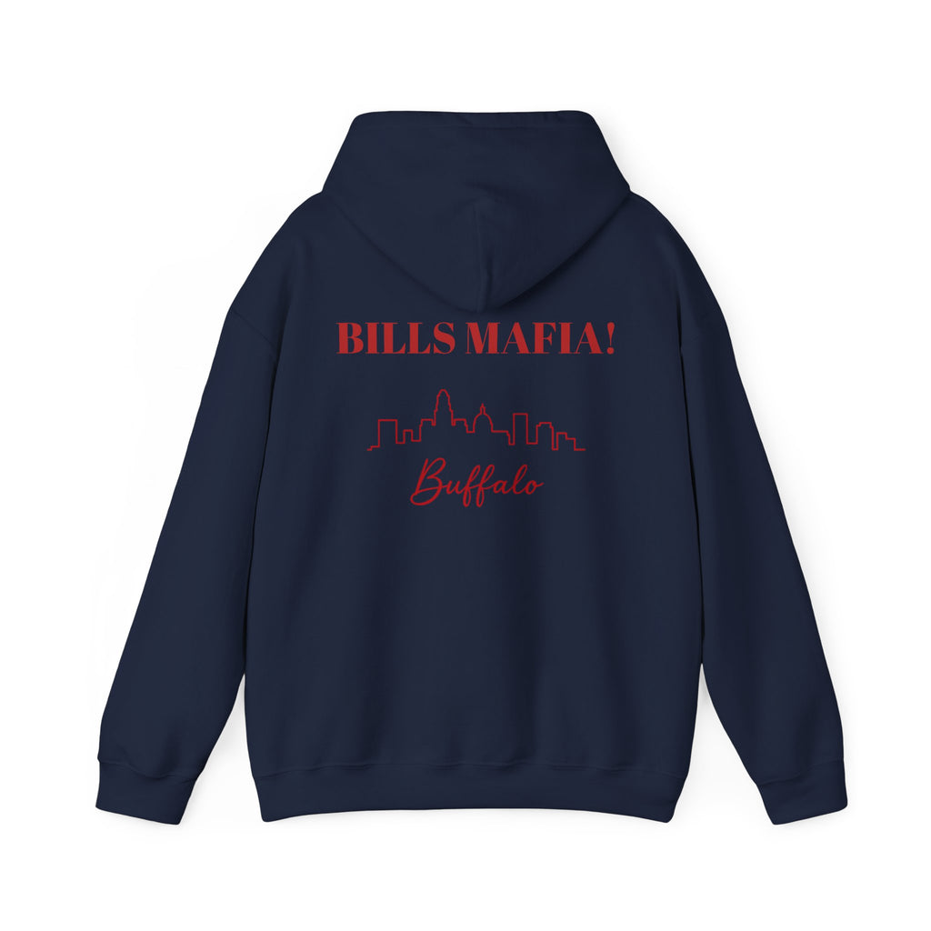 Buffalo Bills Fan Hooded Sweatshirt - Buffalo -Bills Mafia- Hoodie - Buffalo Mascot Design
