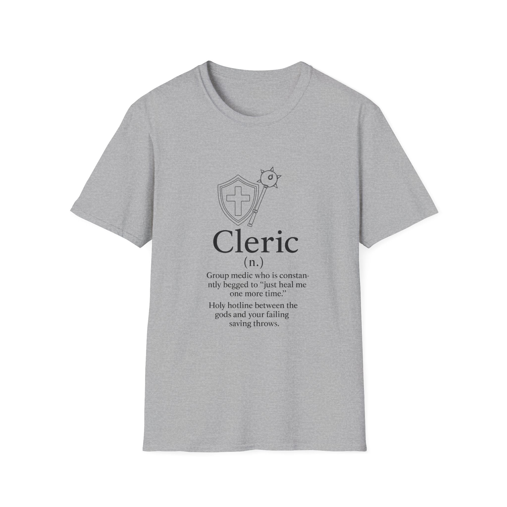 Cleric Class T-Shirt - Funny Dungeons & Dragons Tee