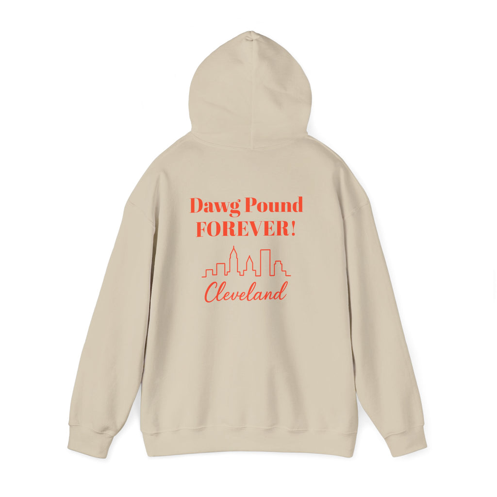 Cleveland -Dawg Pound Forever- Hoodie - Bulldog Mascot - Cleveland Sports Fans