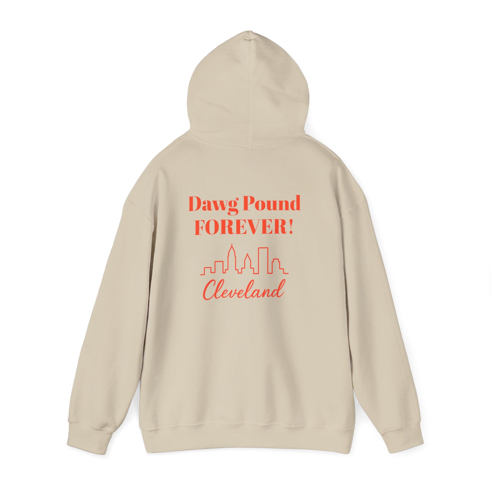 Cleveland -Dawg Pound Forever- Hoodie - Bulldog Mascot - Cleveland Sports Fans