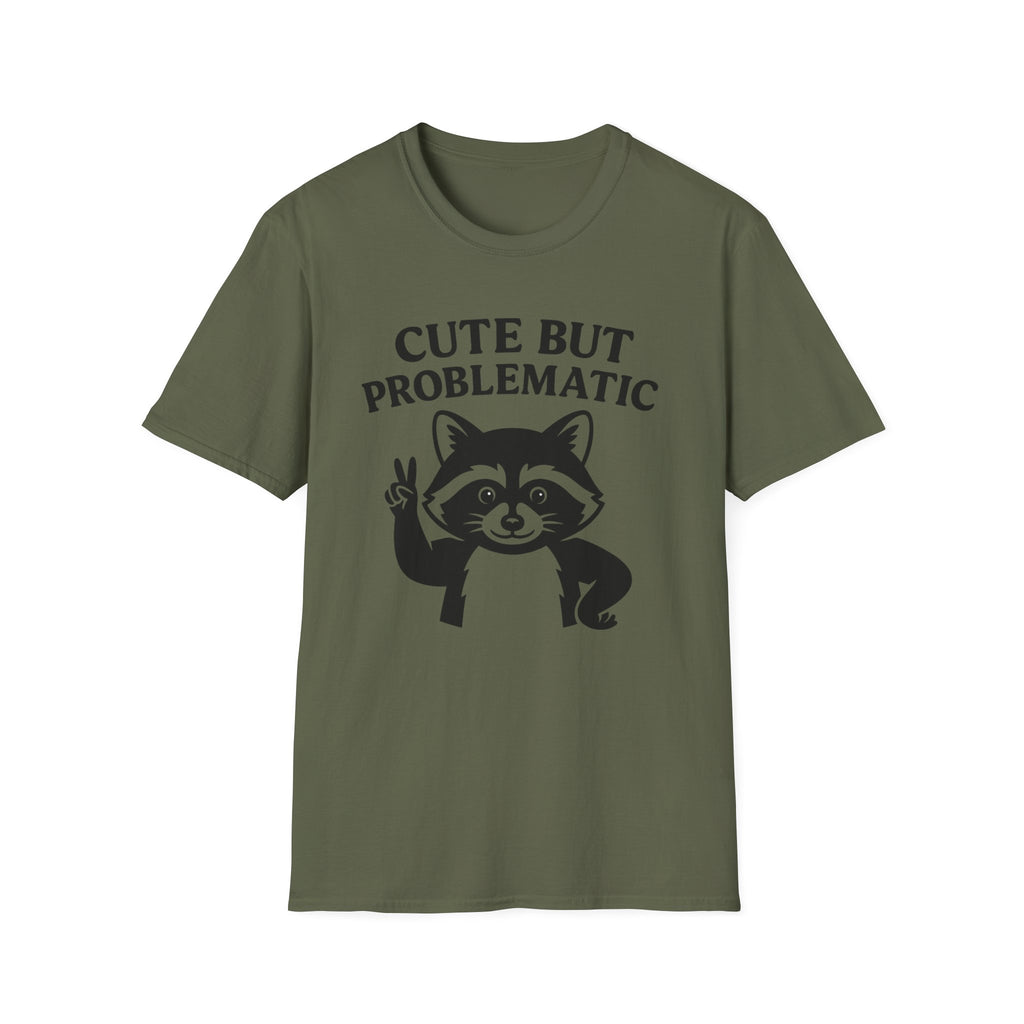 Cute But Problematic- Raccoon T-Shirt - Funny Graphic Tee, Humor Shirt, Quirky Gift, Casual Wear, Birthday Gift