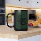 Slytherin Snake Inspired Castle Mug, Black Ceramic Coffee Cup