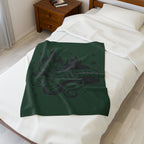 Slytherin Crest Inspired Velveteen Plush Blanket