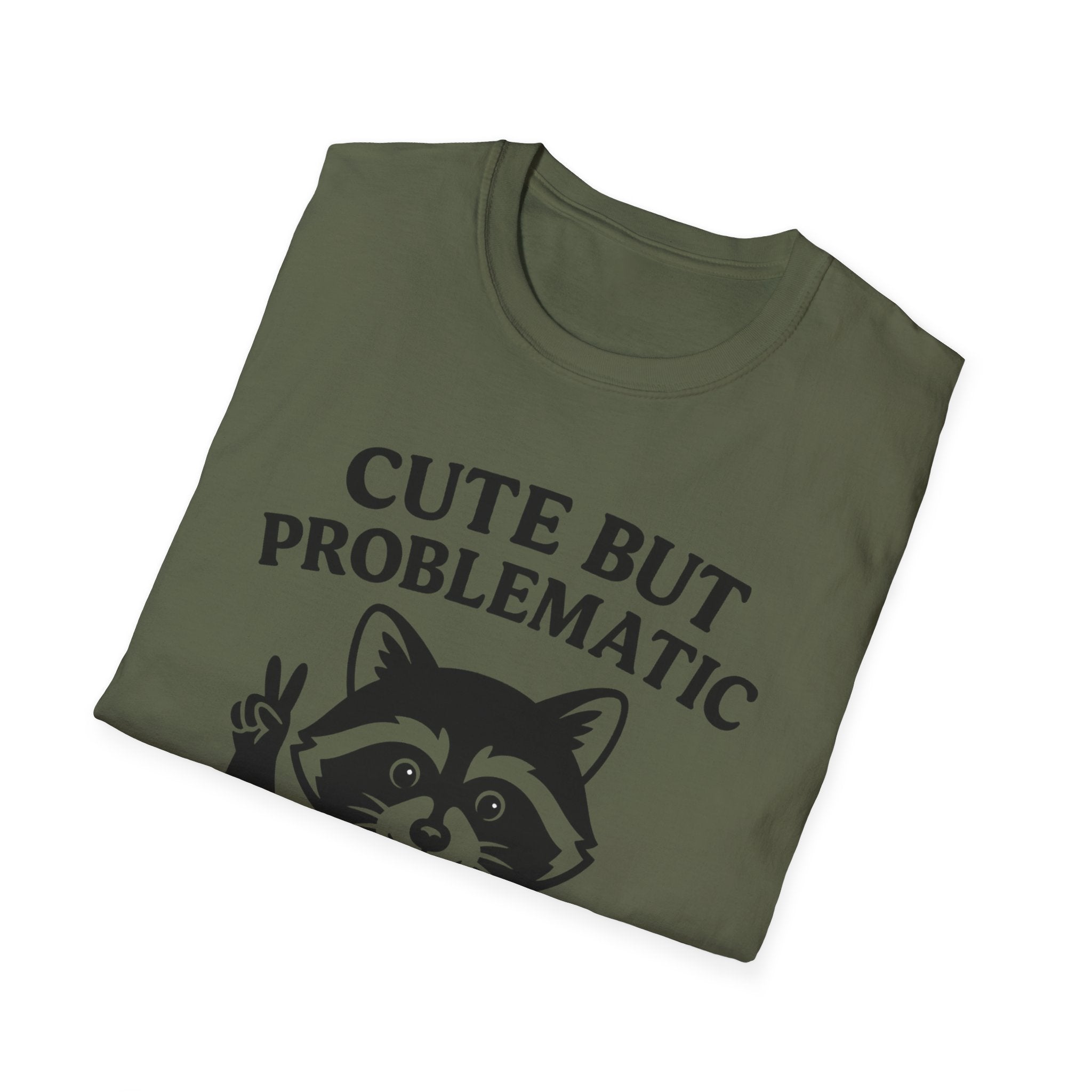 Cute But Problematic- Raccoon T-Shirt - Funny Graphic Tee, Humor Shirt, Quirky Gift, Casual Wear, Birthday Gift