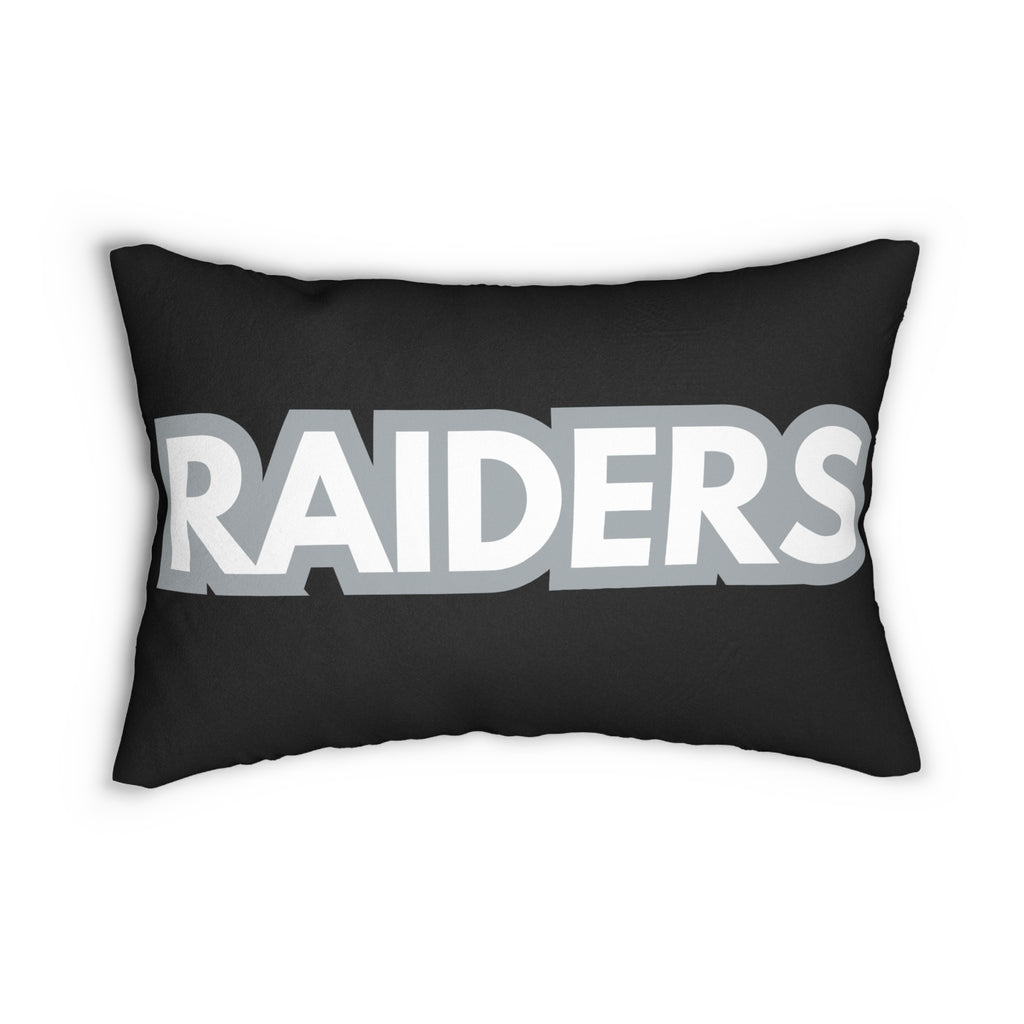Raiders Inspired Football Pillow | Black & Silver Sports Fan Cushion | Game Day Home Décor, Sports Fan Decor, Game Day Cushion