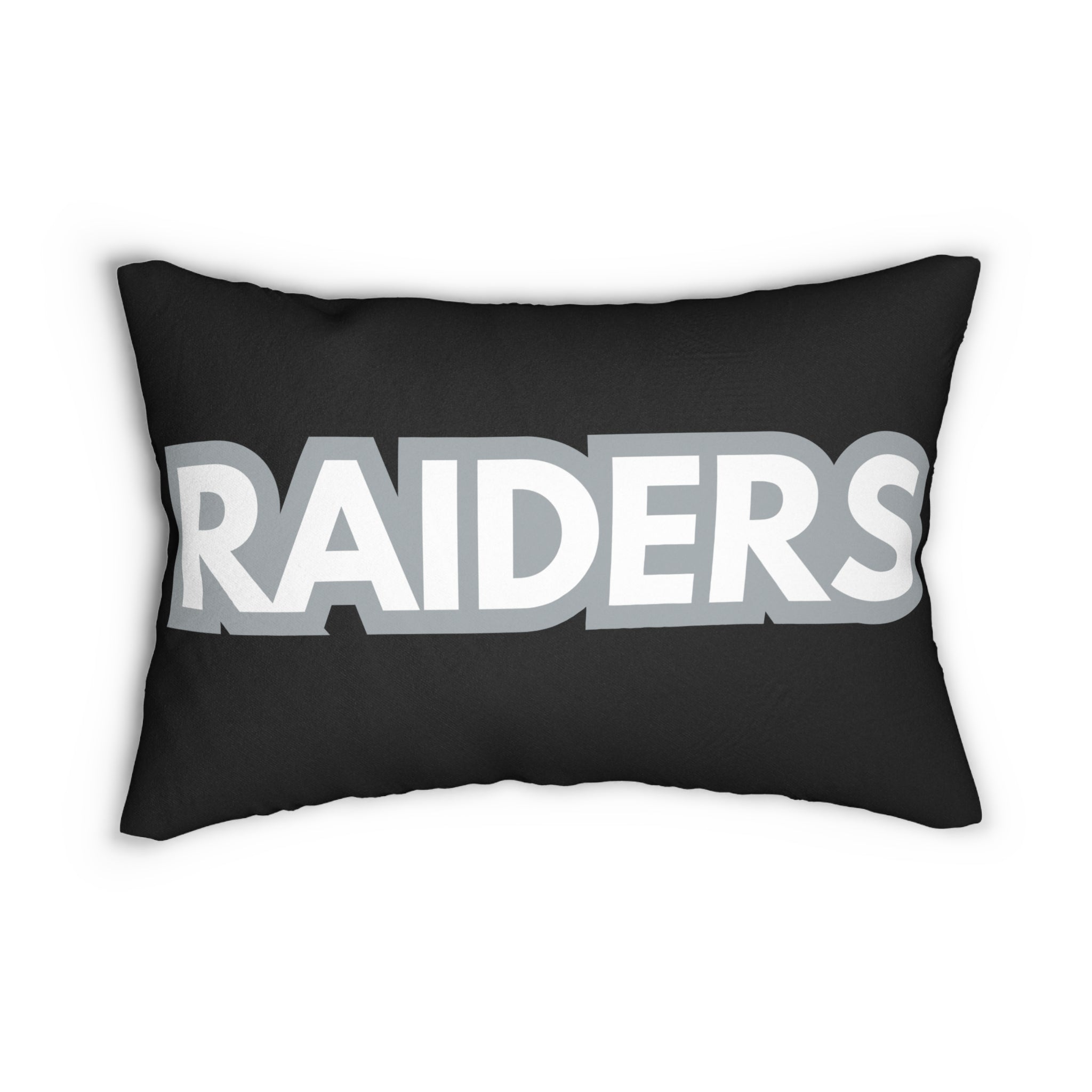 Raiders Inspired Football Pillow | Black & Silver Sports Fan Cushion | Game Day Home Décor, Sports Fan Decor, Game Day Cushion