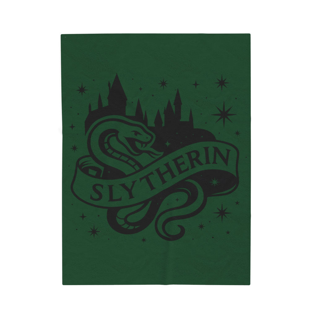 Slytherin Crest Inspired Velveteen Plush Blanket