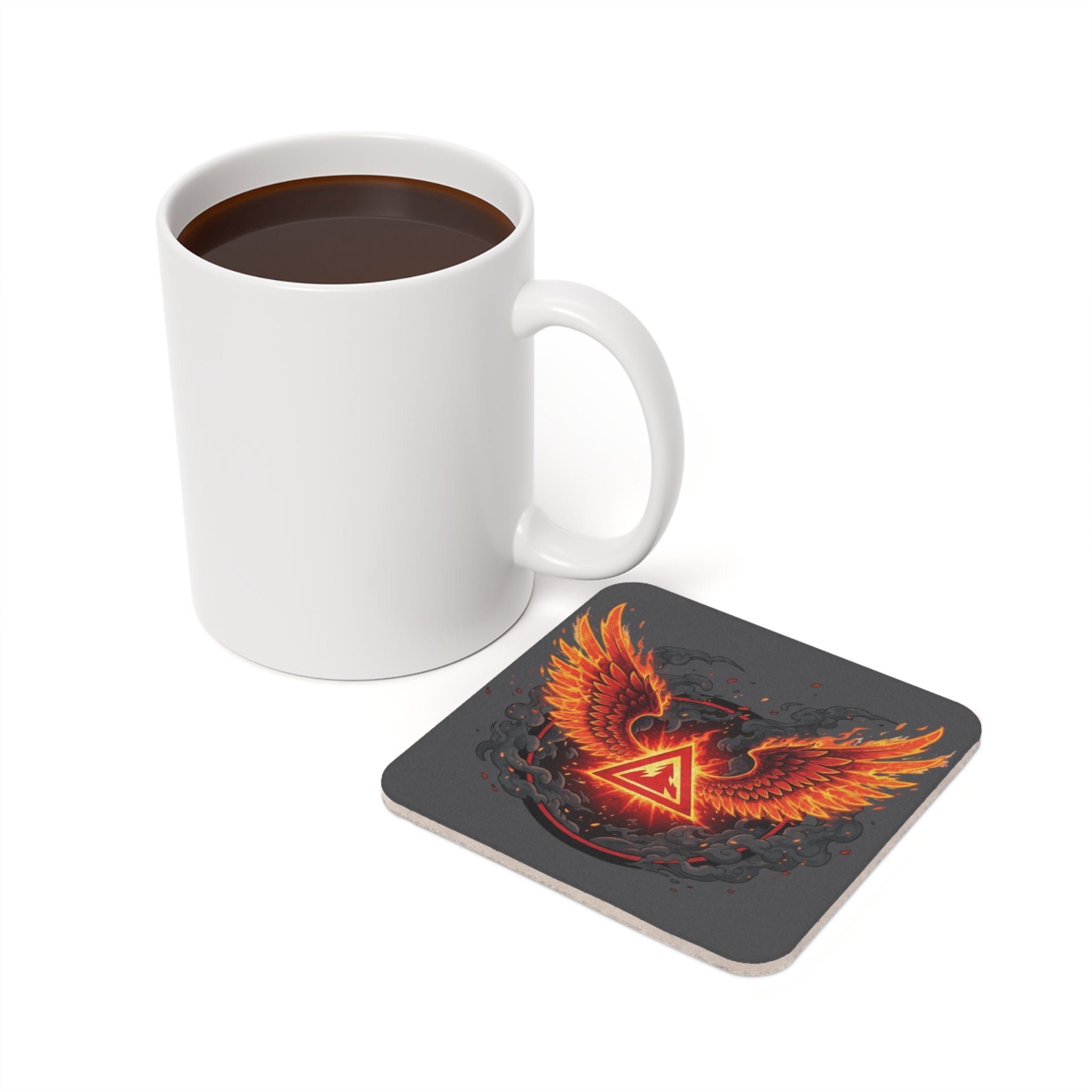 Red Mana MTG Cork Coaster — Round Heat-Resistant Drink Coaster