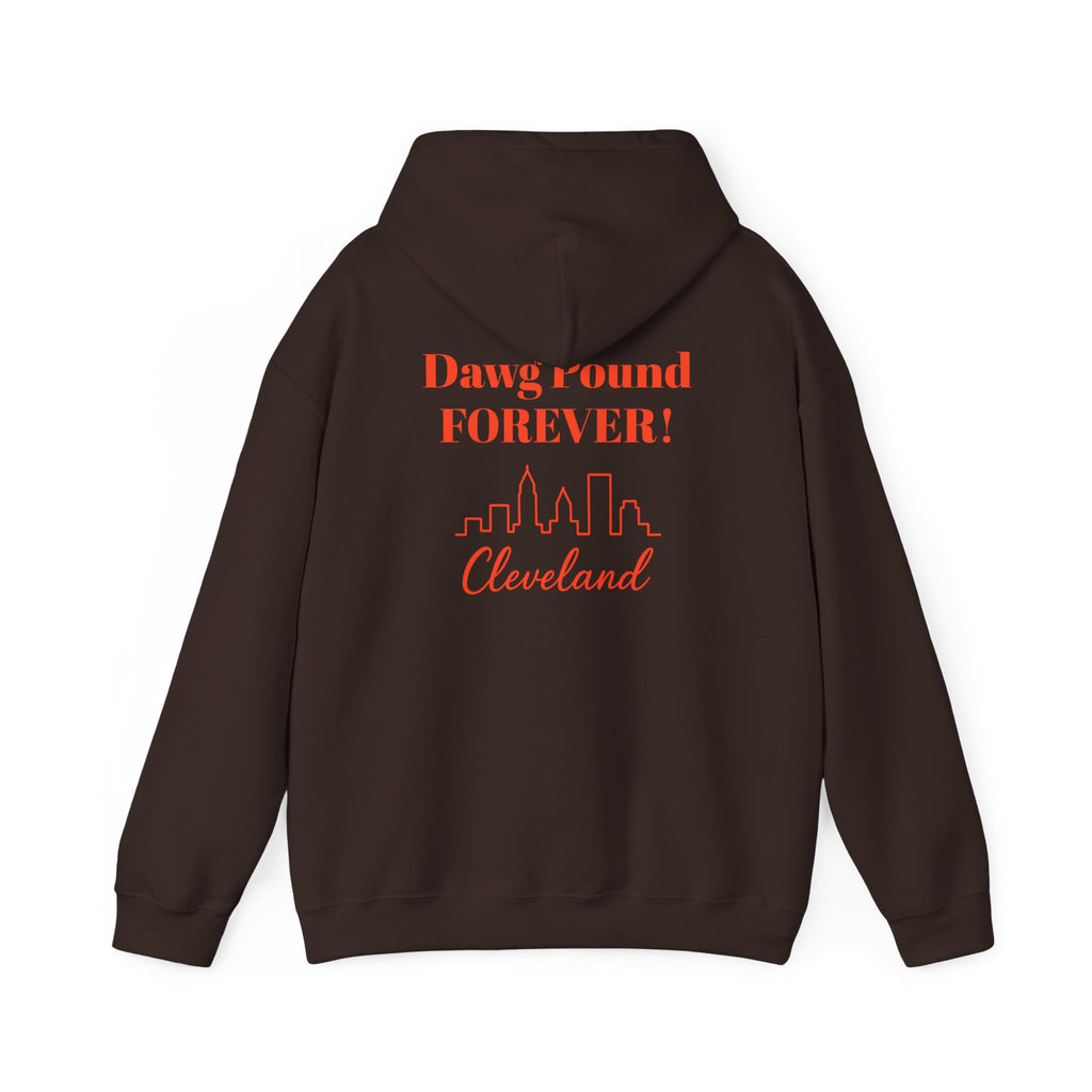 Cleveland -Dawg Pound Forever- Hoodie - Bulldog Mascot - Cleveland Sports Fans