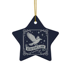 Ravenclaw Crest Inspired Ceramic Ornament | Blue & Silver Christmas Decor | Magic House Decor