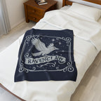 Ravenclaw Emblem Velveteen Plush Blanket | Midnight Blue Celestial Throw