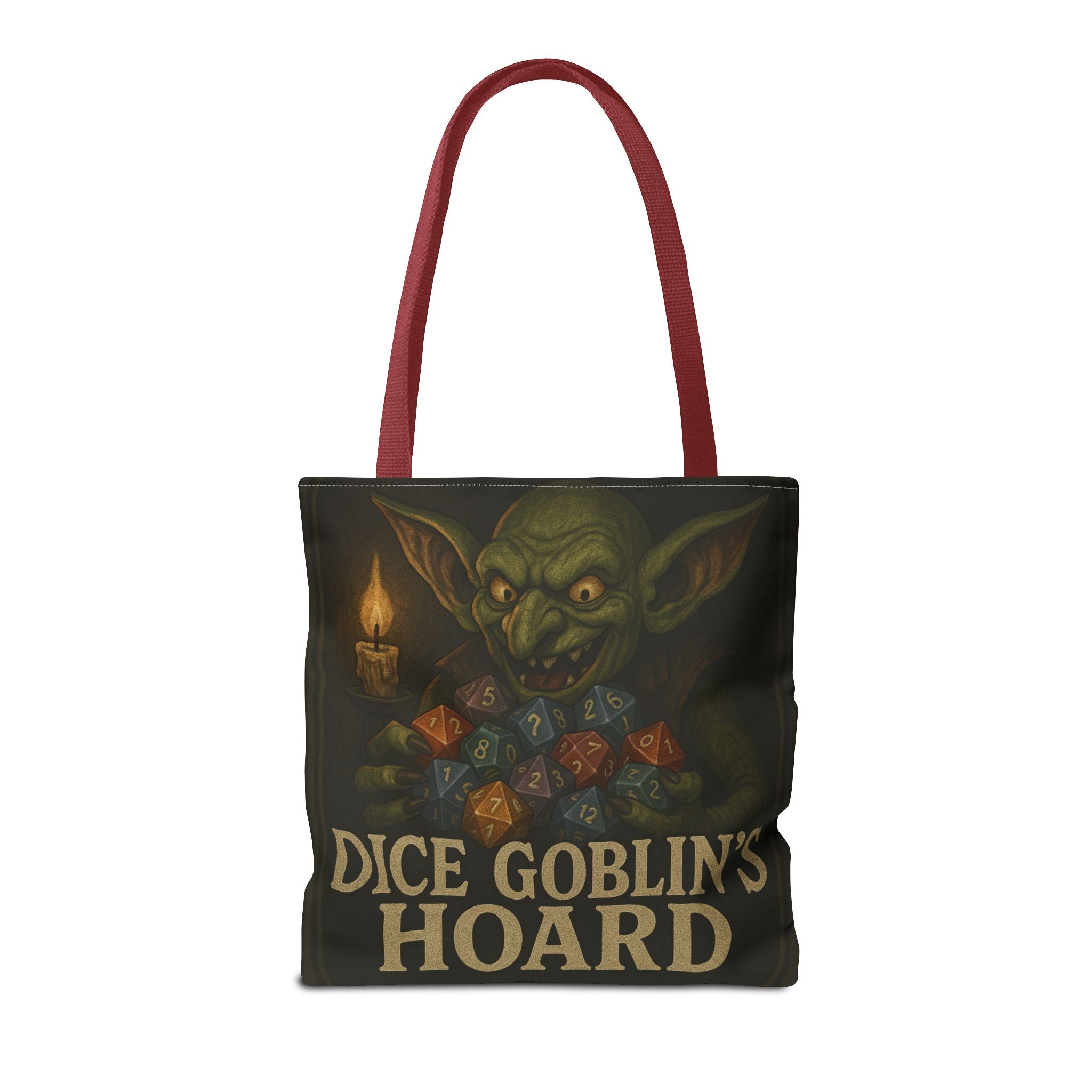 Dice Goblin's Hoard Tote Bag, Fantasy Tote, D&D Accessory, Gamer Gift, Bag for Dice, RPG Fan Tote, Geek Chic, Roleplaying Bag