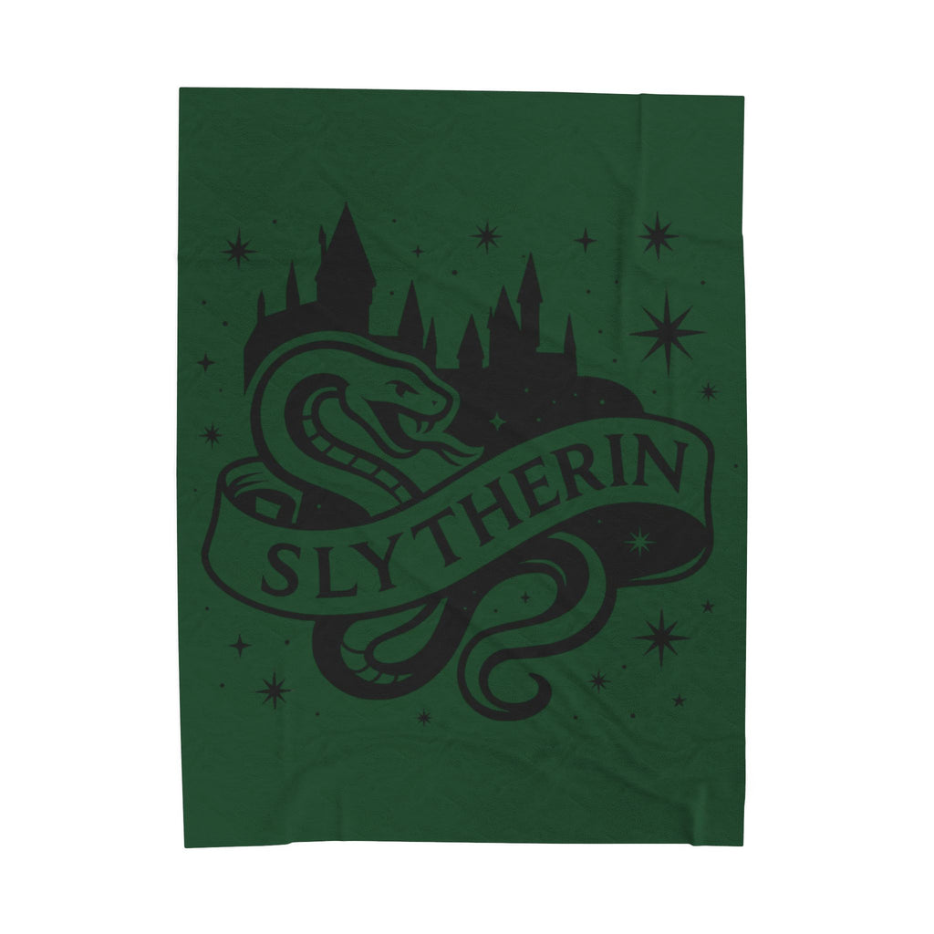 Slytherin Crest Inspired Velveteen Plush Blanket
