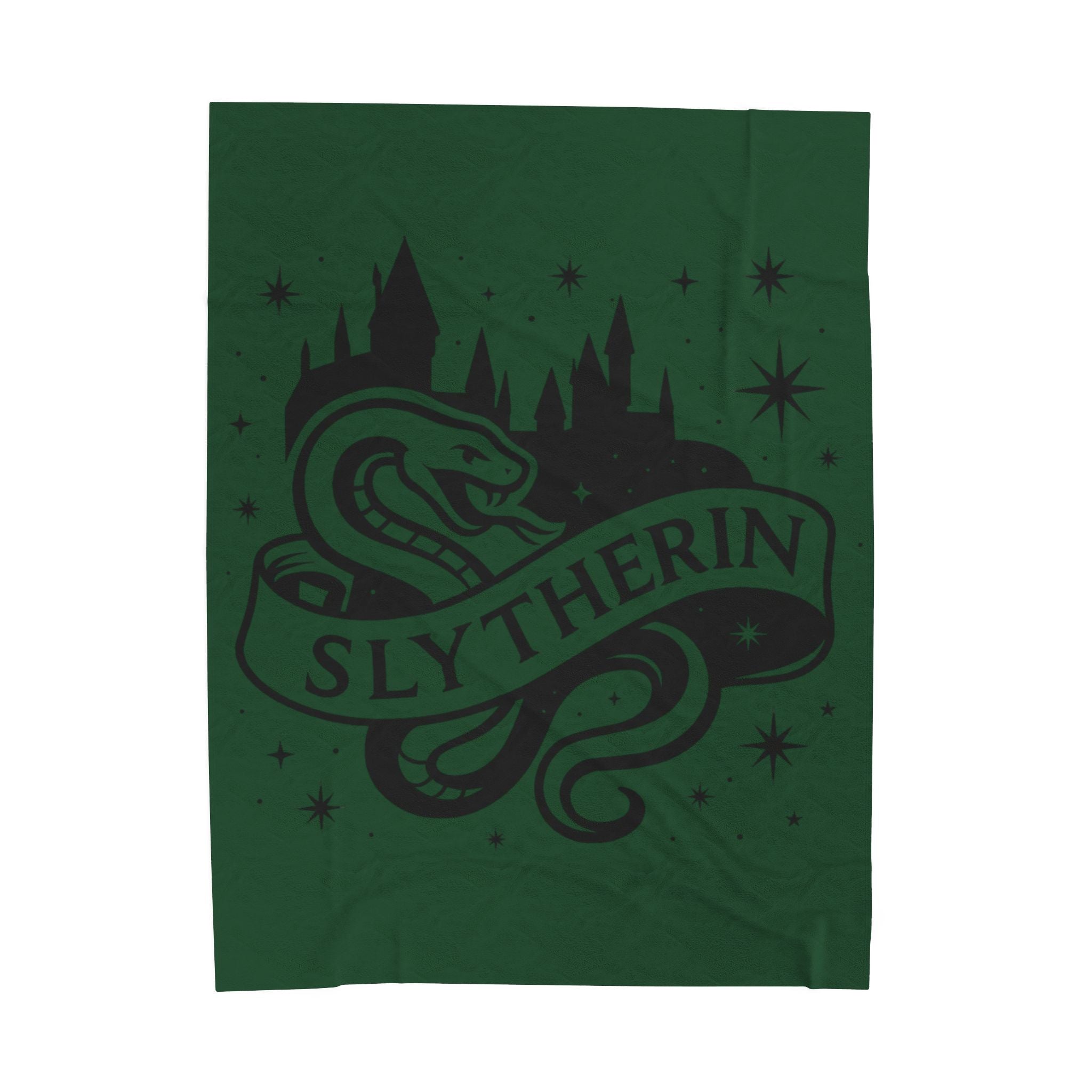 Slytherin Crest Inspired Velveteen Plush Blanket