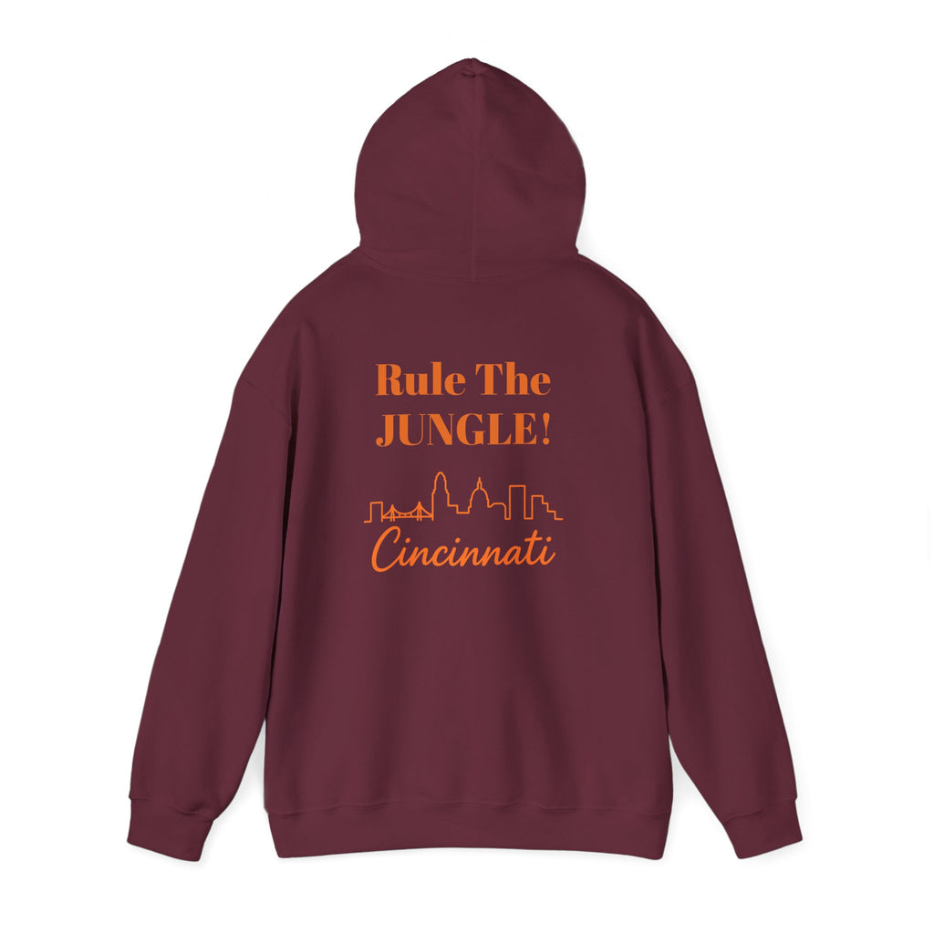 Cincinnati -Rule the Jungle- Hoodie - Cincinnati Tiger Sweatshirt - Cozy Unisex Hoodie, Perfect for Game Day