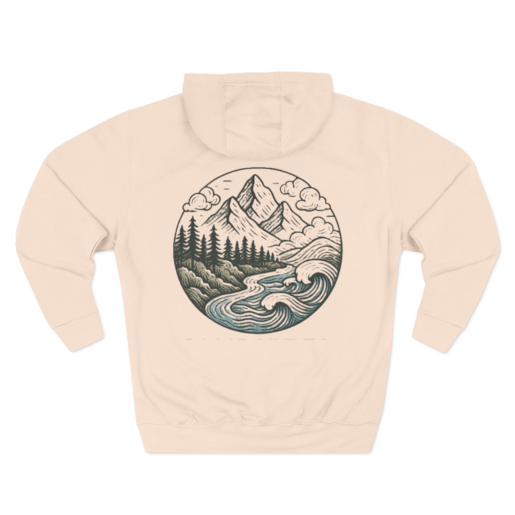 Mountain Adventure Three-Panel Fleece Hoodie, Passport to Adventure Design, Hiking Gift, Unisex Sizes S-3XL, Soft Comfort, Kangaroo Pocket,