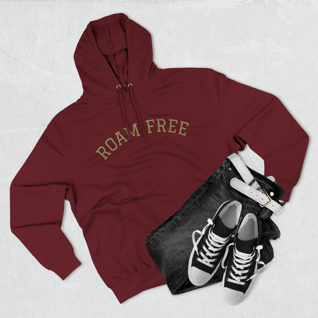 Adventure-Inspired Fleece Hoodie, Roam Free, Cozy Outdoor Apparel, Great for Camping, Travel, Nature Lovers, Gift Idea