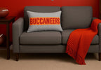 Buccaneers Throw Pillow - Red & Pewter Football Fan Cushion, Game Day, Sports Gift, Sport Fan Decor, Unique Gift for Football Lovers