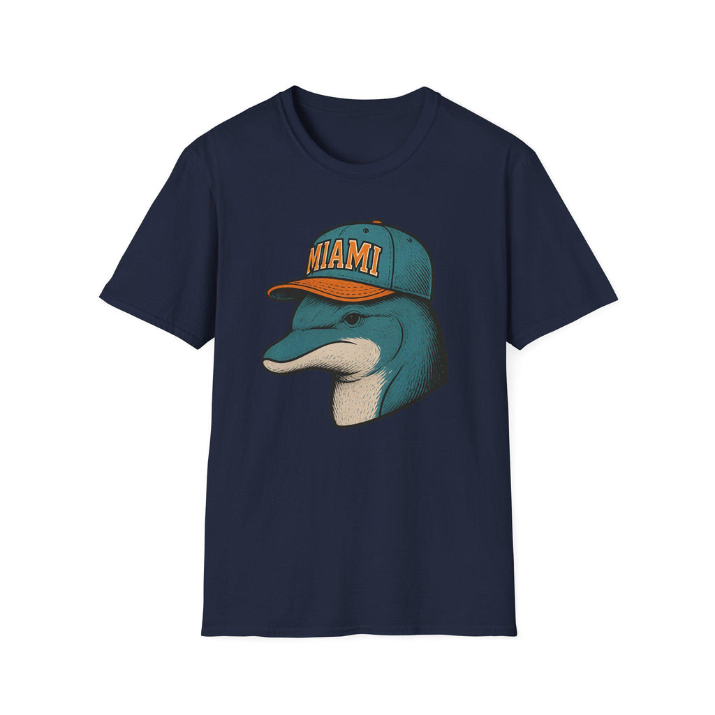 Miami -Fins Up, Game On!-  Fan T-Shirt - Dolphin Mascot - Miami Dolphin Graphic T-Shirt