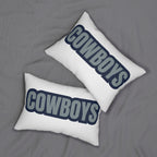 Cowboys Inspired Football Pillow | Blue & Gray Sports Fan Cushion | Game Day Home Décor, Gift for Cowboy Fans
