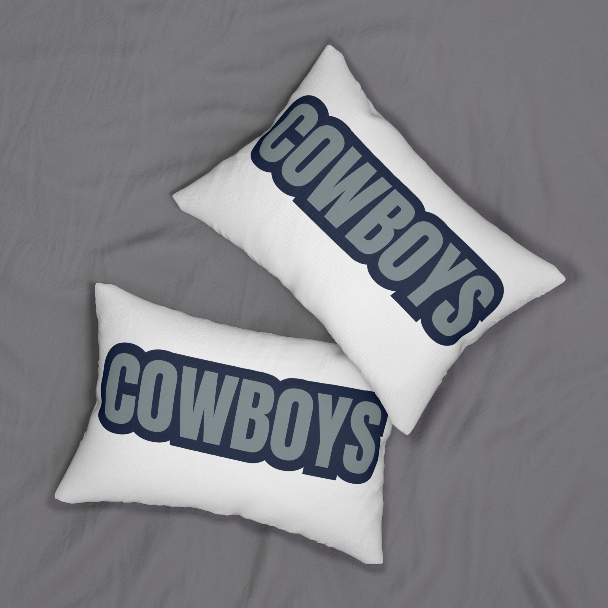 Cowboys Inspired Football Pillow | Blue & Gray Sports Fan Cushion | Game Day Home Décor, Gift for Cowboy Fans