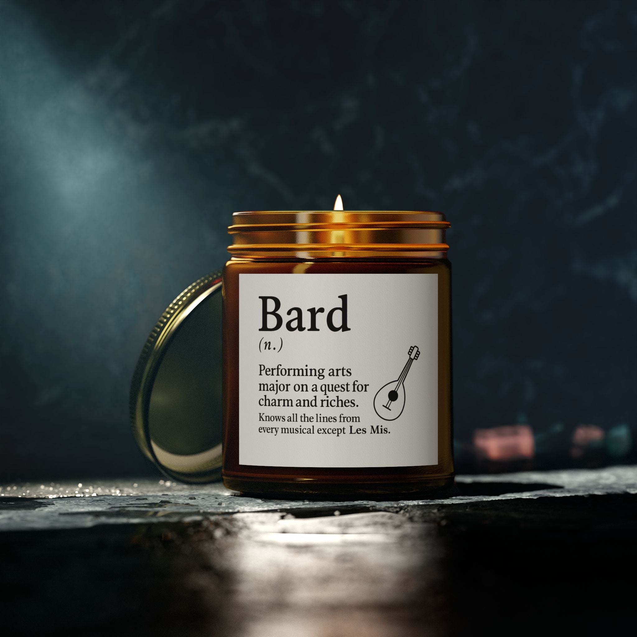Bard D&D Inspired Candle, RPG Players Gift, Dungeon Master Candle, Coconut Apricot Wax Candle, Fantasy Lover Candle, Scented Candle