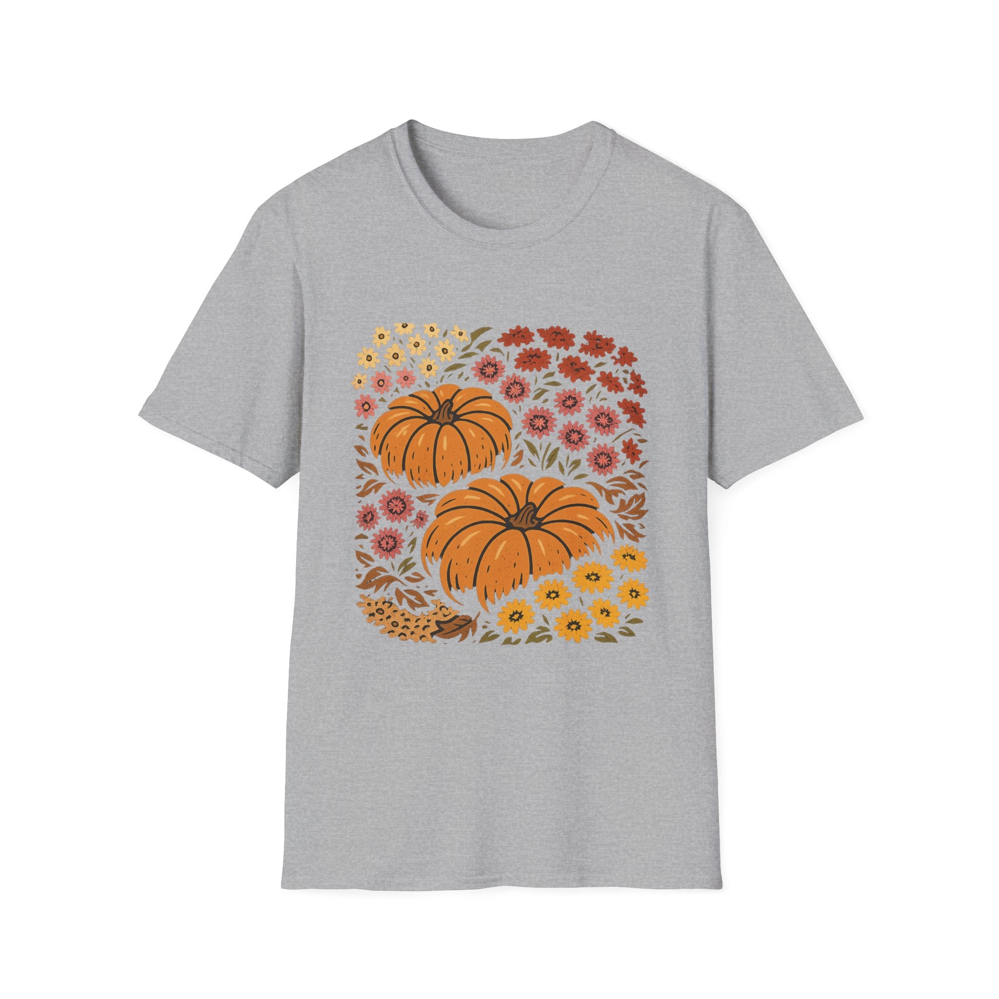 Fall Garden Pumpkin Floral Shirt