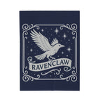 Ravenclaw Emblem Velveteen Plush Blanket | Midnight Blue Celestial Throw