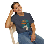 Miami -Fins Up, Game On!-  Fan T-Shirt - Dolphin Mascot - Miami Dolphin Graphic T-Shirt