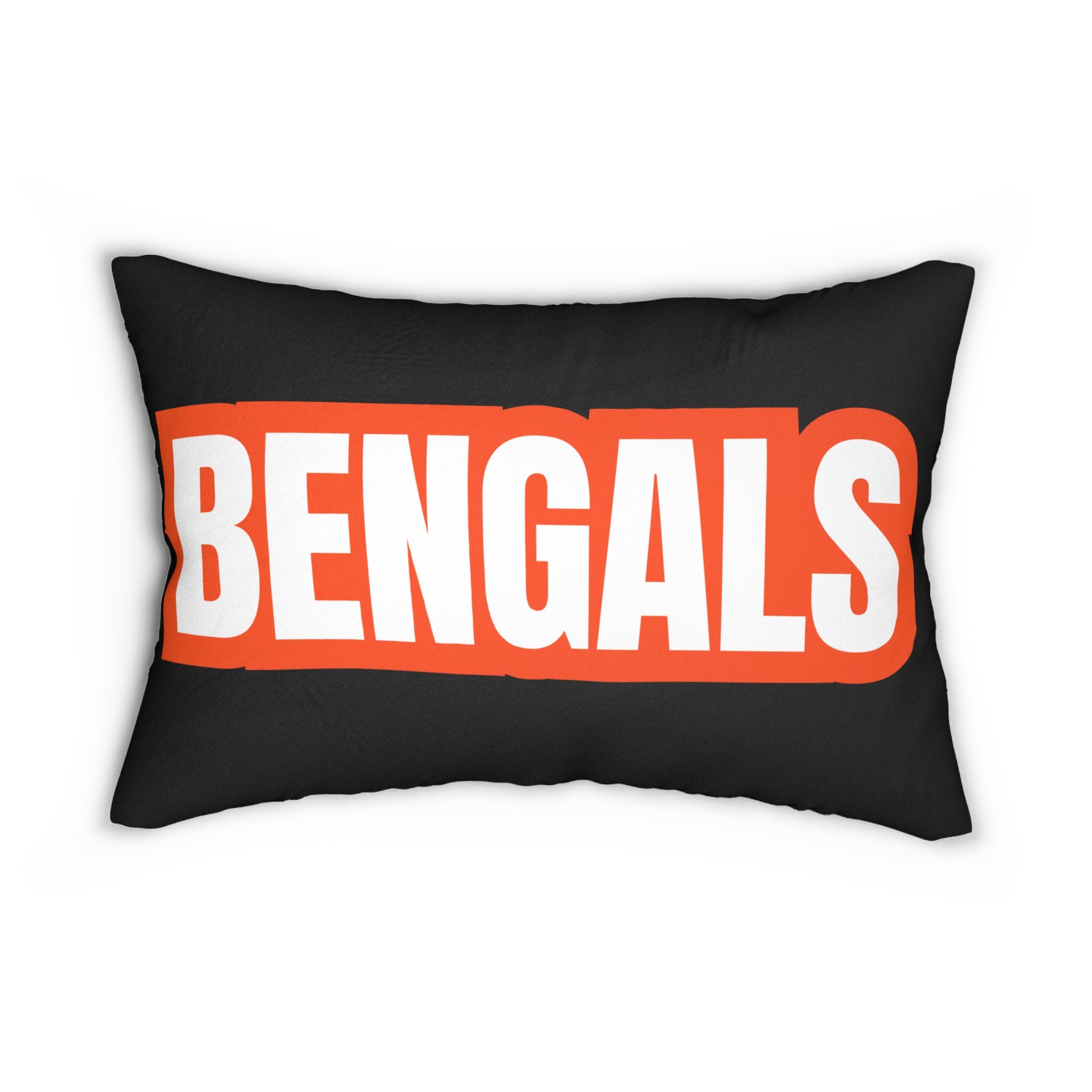 Bengals Inspired Football Pillow | Orange & Black Sports Fan Cushion | Game Day Home Décor,  Sports Decor, Game Day Accent, Fan Gift
